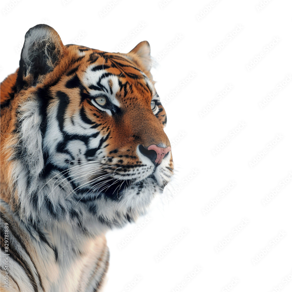 Fototapeta premium A tiger isolated on transparent background, Ai Generative