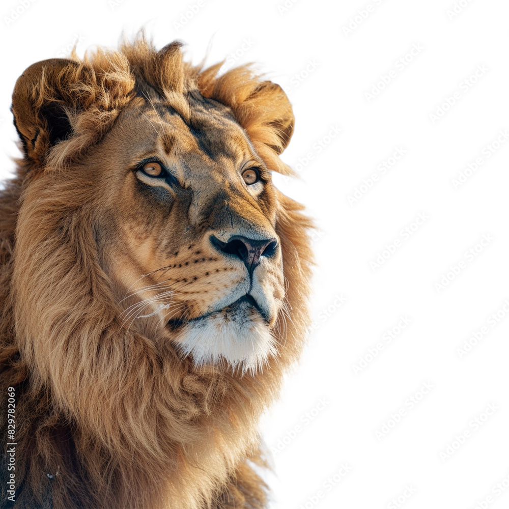 Fototapeta premium A lion isolated on transparent background, Ai Generative