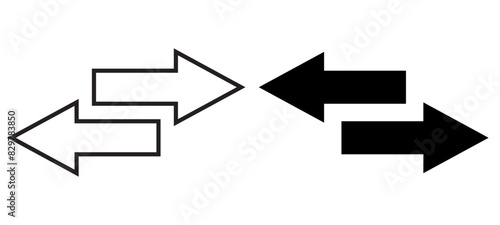 Arrows data transfer icon, exchange arrow icons - Swap icon with two arrows.