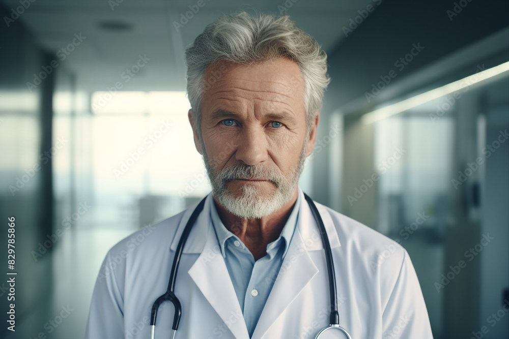 Generative AI Portrait of experienced doctor at hospital patient examination consultation medicare Generative AI Portrait of experienced doctor at hospital patient examination consultation medicare