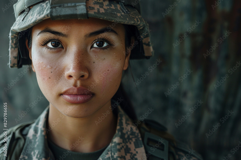 Generative ai picture of soldier in military uniform fighting for peace Generative ai picture of soldier in military uniform fighting for peace