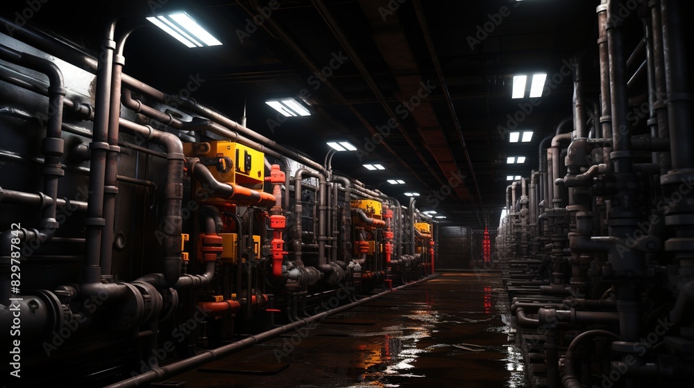 underground factory pipes