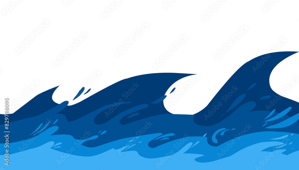 Obraz premium Illustration of blue sea water background. Perfect for wallpaper, background, banner, brochure, book cover, magazine