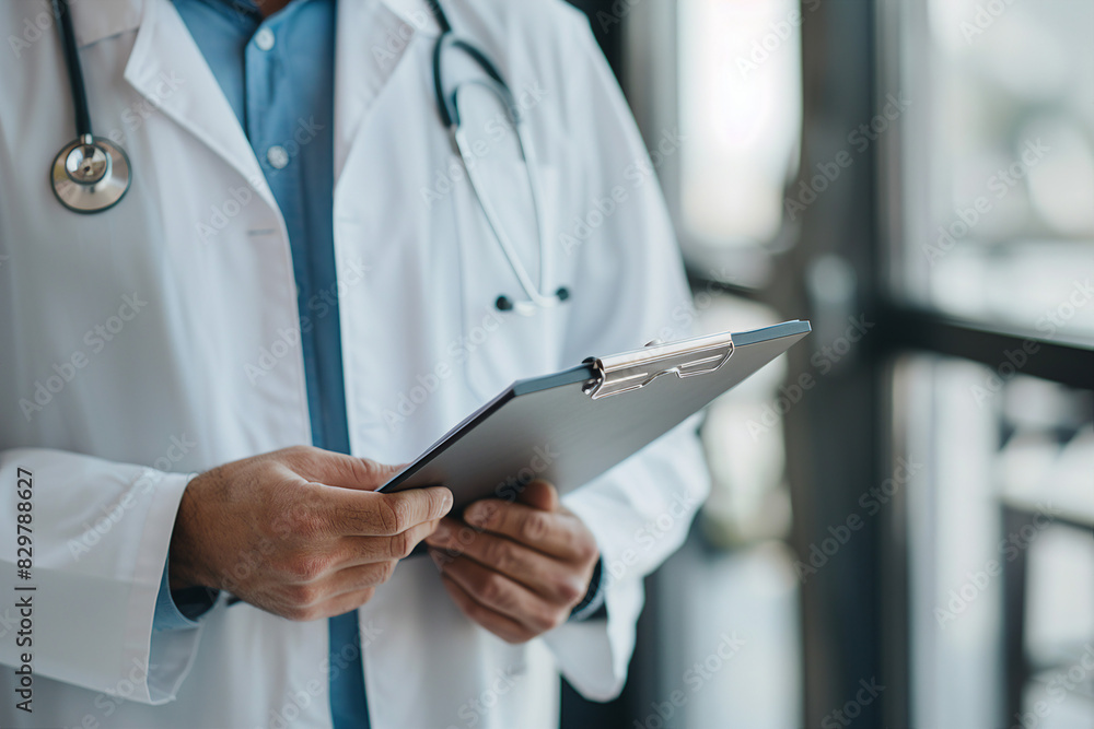 Patient at family doctor's consultation receiving insurance pills prescription Generative AI illustration Patient at family doctor's consultation receiving insurance pills prescription Generative AI illustration