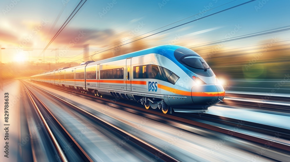 Effortless progress high speed train symbolizing advanced transportation technology Effortless progress high speed train symbolizing advanced transportation technology