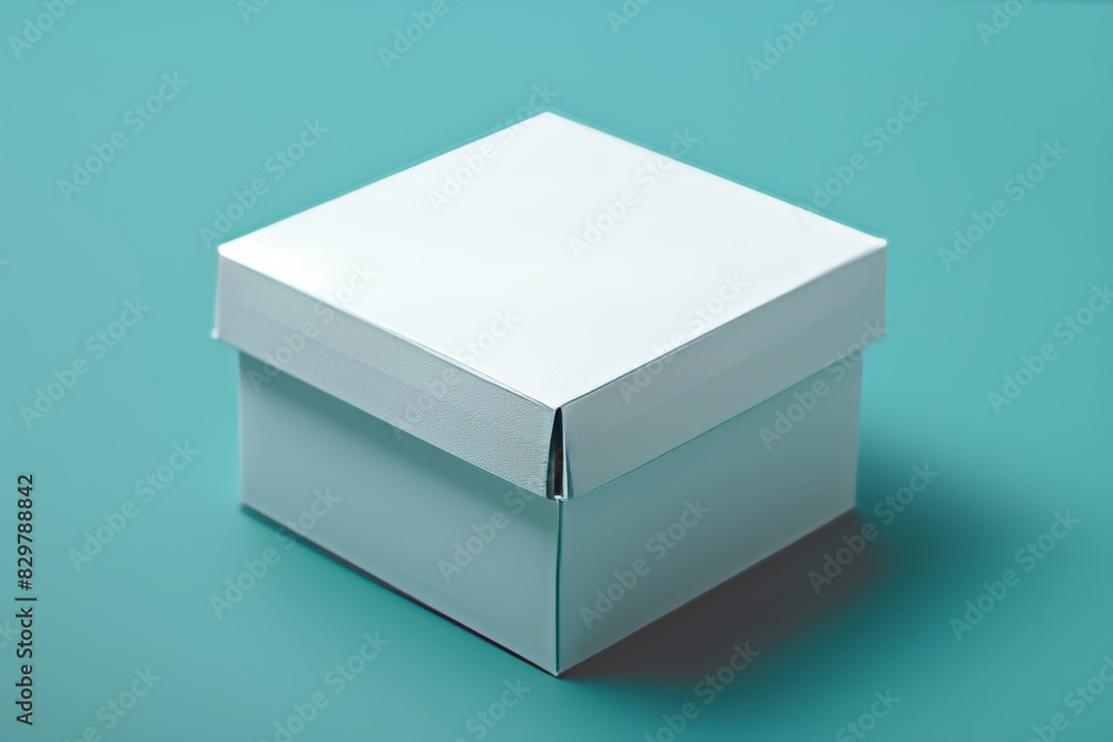 Refined elegance modern white product box on vibrant backdrop exudes contemporary sophistication Refined elegance modern white product box on vibrant backdrop exudes contemporary sophistication