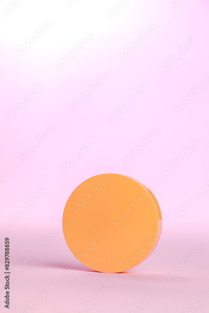 Fototapeta premium Jar of facial cream on pink background. mockup. Product concept. Face cream concept. space for text.