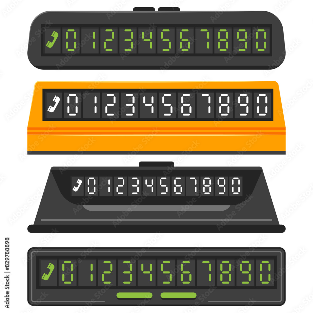 Parking number plates vector set isolated on a white background. Parking number plates vector set isolated on a white background.