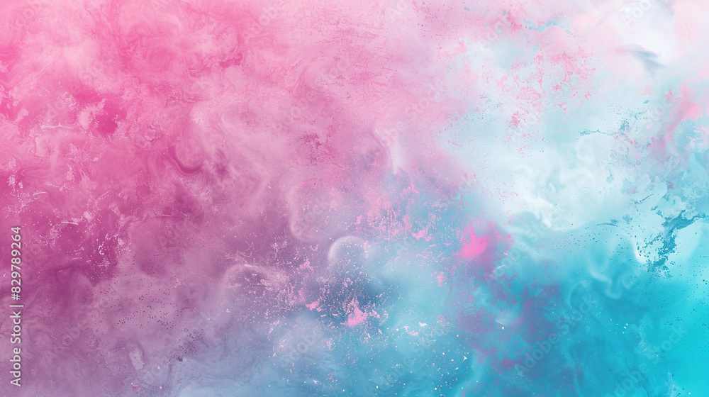 Fototapeta premium Pastel pink and vibrant cyan gradients merging in a nostalgic 90s style background banner with a noisy texture.