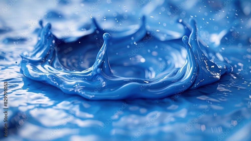sky blue paint splashing crown, abstract liquid splash, 3d background sky blue paint splashing crown, abstract liquid splash, 3d background