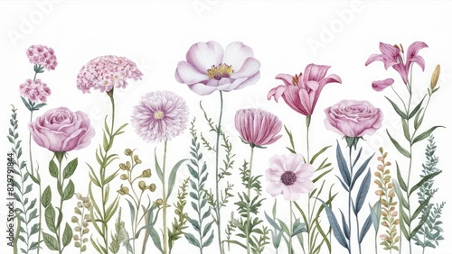 Assorted Floral Arrangement Illustration © boler