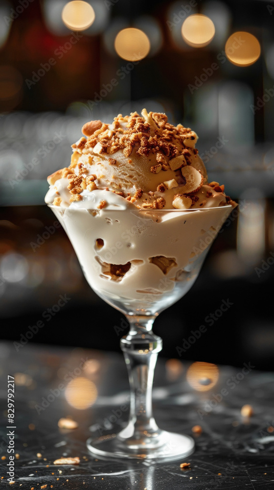 delicious ice cream in dessert glass delicious ice cream in dessert glass