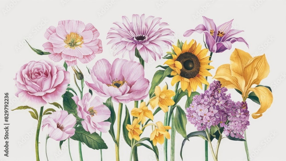 Obraz premium Vibrant Collection of Blooming Flowers