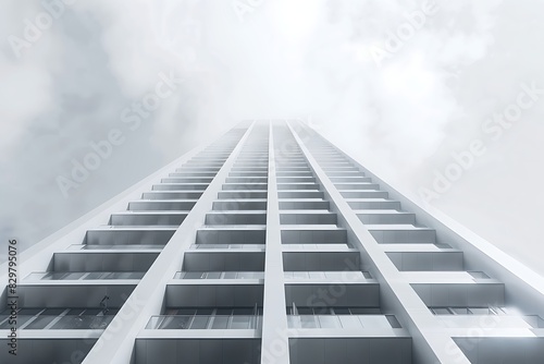 A clean, linear design of a minimalist skyscraper