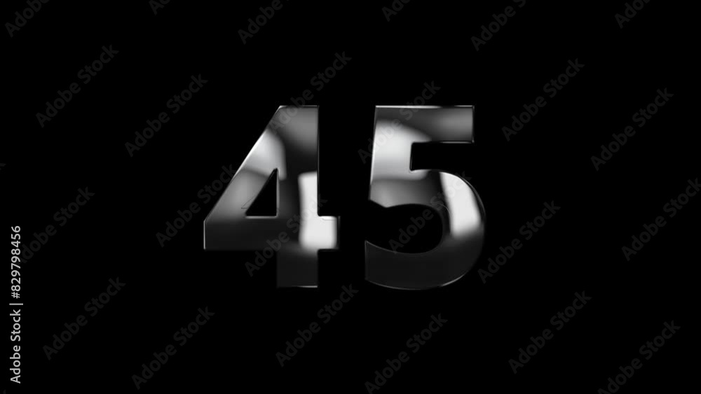Number 45 with lightning, alpha channel, number forty five Number 45 with lightning, alpha channel, number forty five