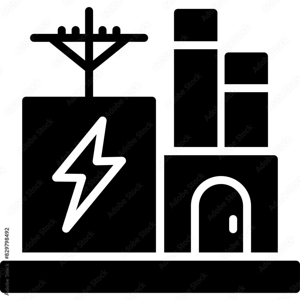 Fototapeta premium Electric Factory Icon