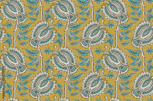 Paisley Abstract Pattern Decorative Ethnic Design Seamless Pattern All over print Vector Illustration