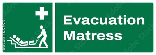 ISO emergency and first aid safety signs_evacuation matress landscape size 1/2 a4,a3,a2,a1