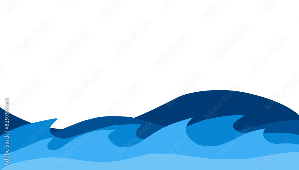 Illustration of blue sea water background. Perfect for wallpaper, background, banner, brochure, book cover, magazine