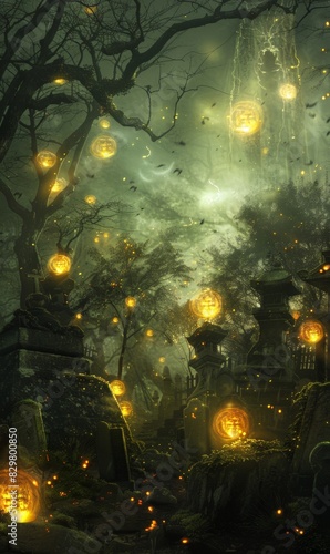 spirit of death Appears as a glowing fireball in a haunted graveyard.