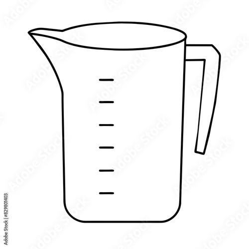  line drawing of a measuring jug with measurements marked