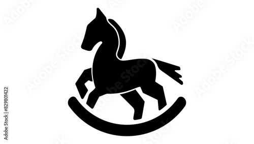 Toy Horse emblem  black isolated silhouette