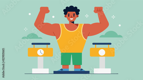 An athlete who promotes the mentality of strong not skinny and encourages her followers to focus on overall health and strength rather than a number on the scale.. Vector illustration