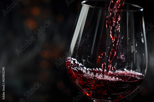 Obraz na płótnie Close up of red wine being poured into a tilted::1 w salonie