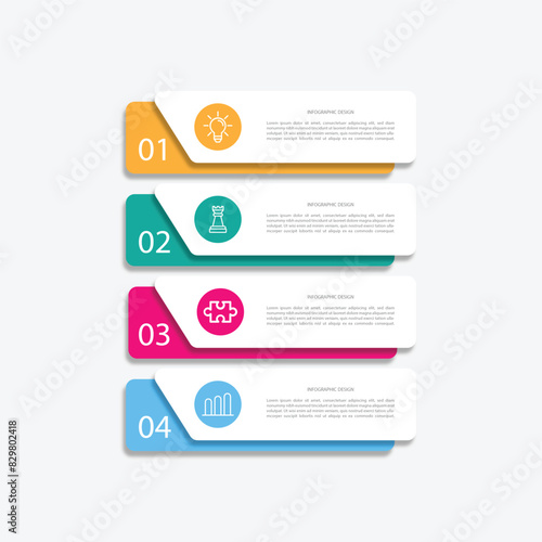  business infographic template with four option or steps