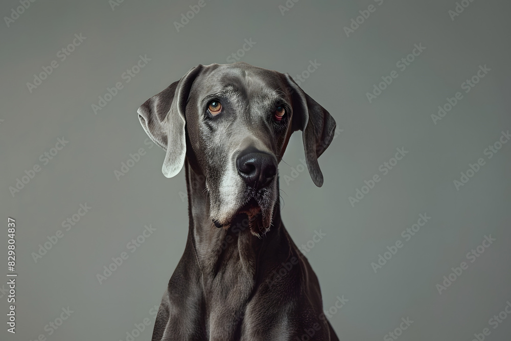 studio portrait of Great Dane dog looking at the camera against a solid color background studio portrait of Great Dane dog looking at the camera against a solid color background