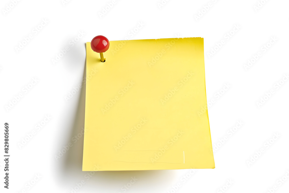 Yellow sticky post it notew with pin isolated on white background Yellow sticky post it notew with pin isolated on white background