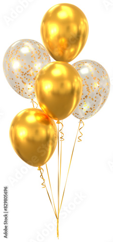 Gold and transparent celebration balloons 