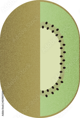 Vector fruit helf GreenKiwi cartoon vector illustration isolated object photo