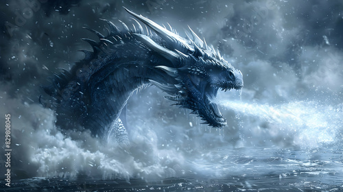 A dragon exhaling water instead of fire  photo