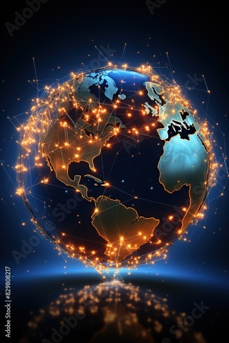 glowing earth globe