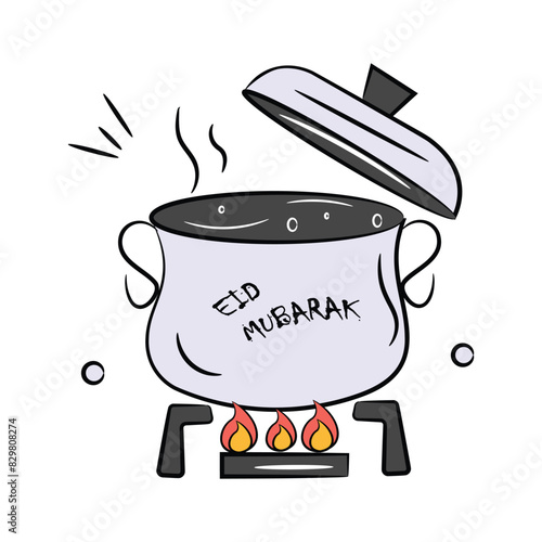 Get your hold on handy doodle icon of cooking in modern style