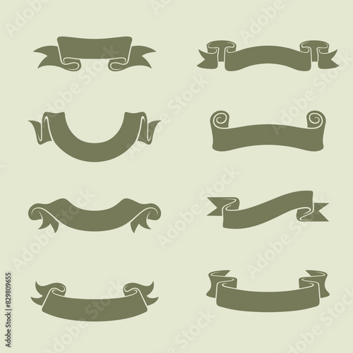 design a set of old papyrus or parchment ribbons. very suitable for logos, labels, ornamental signs, decorations and others.