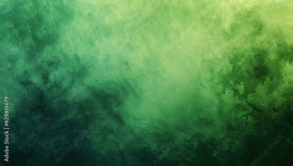 A vivid abstract background with Dark green to green watercolor