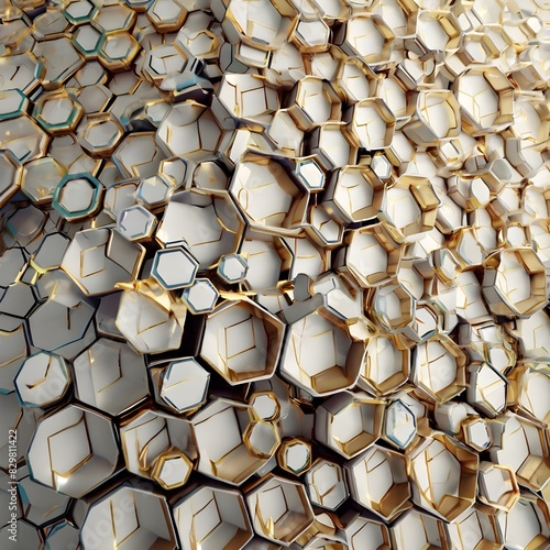 hexagonal abstract 3d background Generative AI 