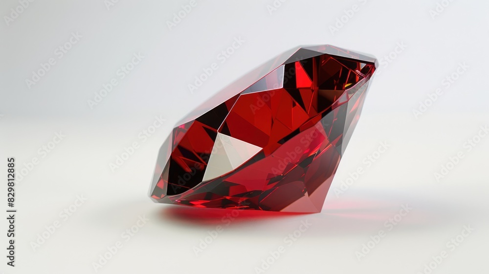 Red crystal gemstone isolated on white background Red crystal gemstone isolated on white background