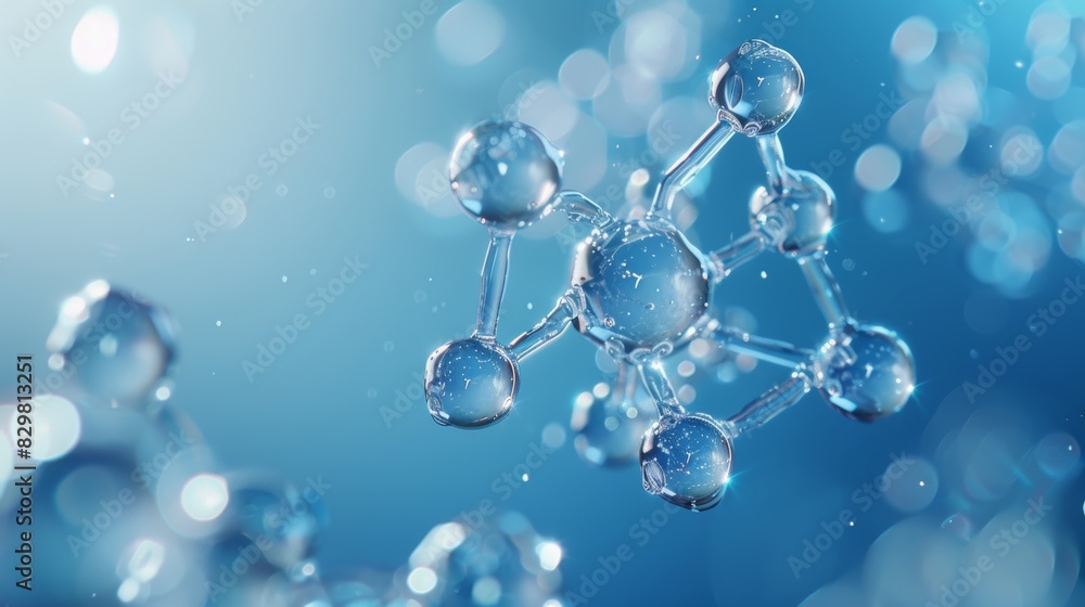 A 3D rendering of a complex molecule with atoms connected by bonds, floating against a gradient blue background, symbolizing the beauty of molecular structures. A 3D rendering of a complex molecule with atoms connected by bonds, floating against a gradient blue background, symbolizing the beauty of molecular structures.