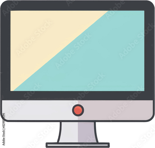 Computer monitor vector icon. Flat design. Vector illustration