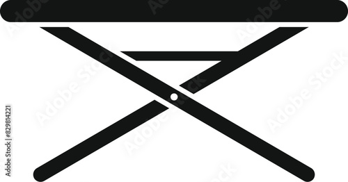 Vector illustration of a simple black ironing board icon on a white background
