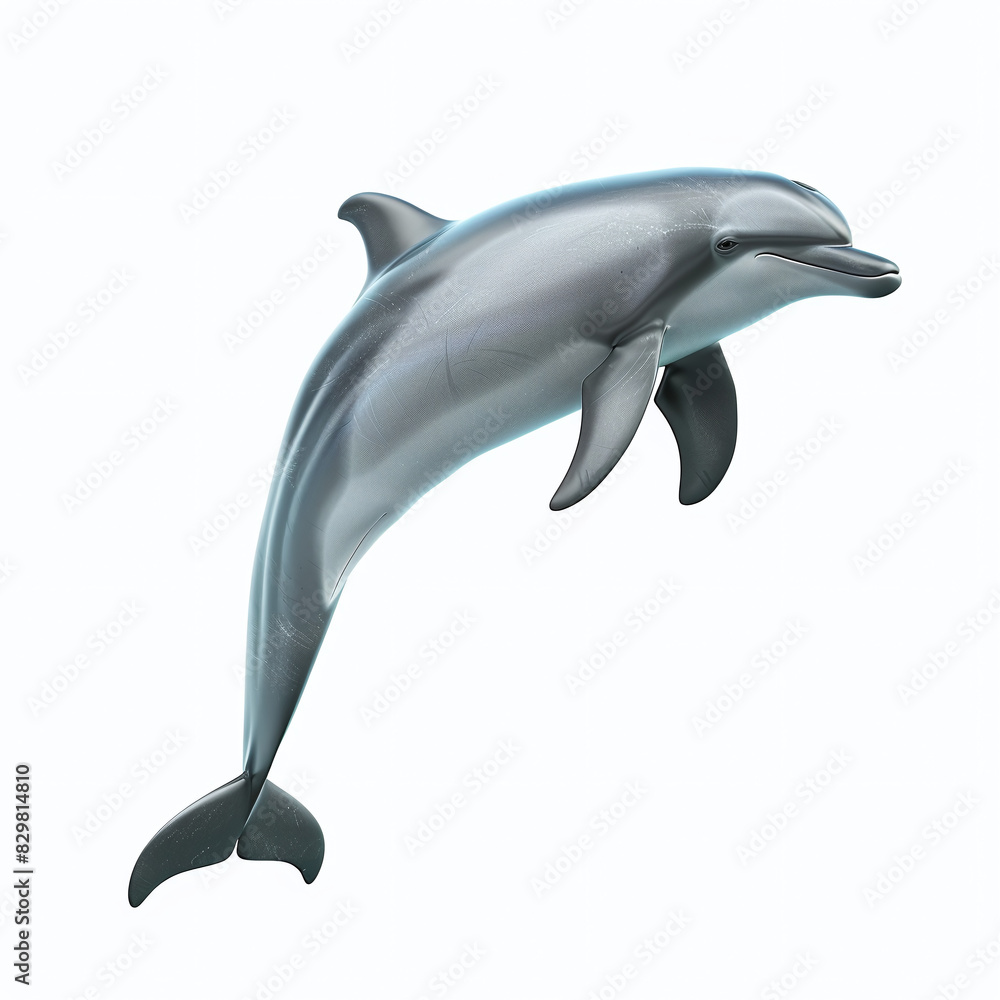 Dolphin, realistic style, white background Dolphin, realistic style, white background