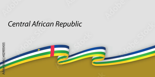 3d ribbon with national flag Central African Republic isolated on white background