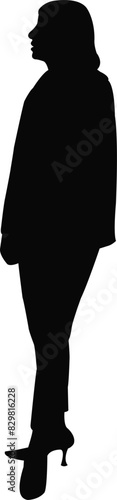 a woman walking body silhouette vector