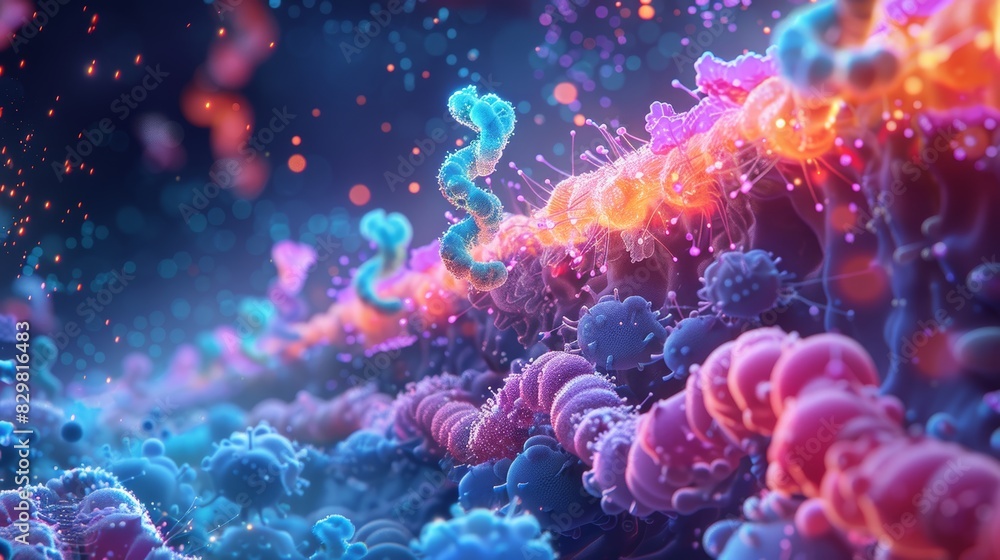 An artistic representation of a molecular motor, such as ATP synthase or kinesin, showing its structure and function in cellular processes like ATP production or intracellular tran An artistic representation of a molecular motor, such as ATP synthase or kinesin, showing its structure and function in cellular processes like ATP production or intracellular tran