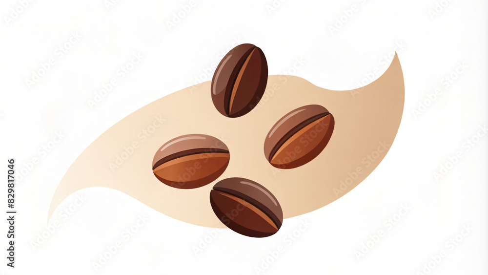 Obraz premium Brown and white background filled with close-up roasted coffee beans for a cafe menu, coffee packaging design