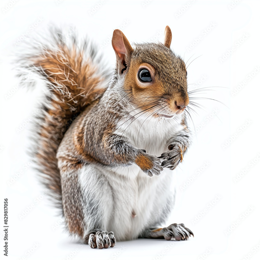 Obraz premium Squirrel, realistic style, white background
