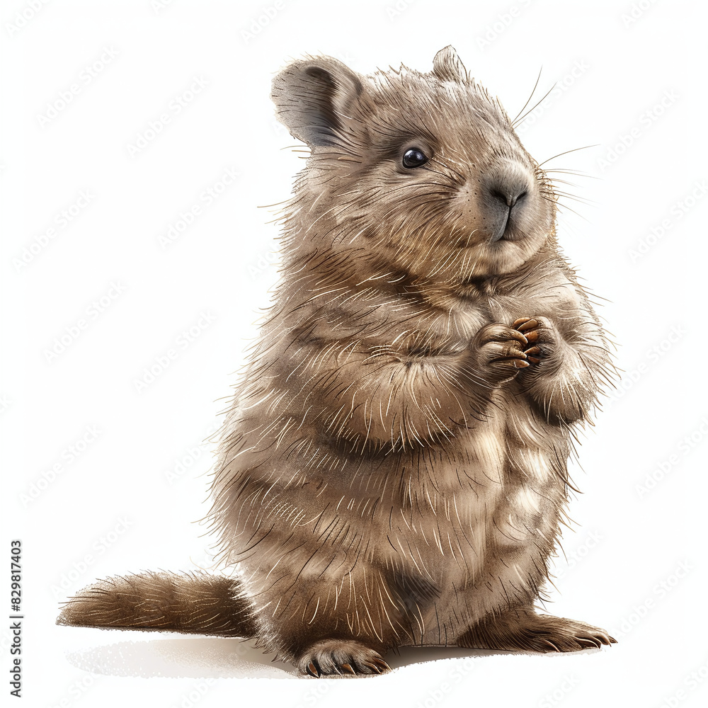 Wombat, realistic style, white background Wombat, realistic style, white background